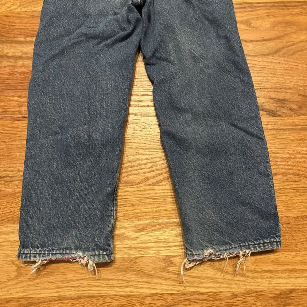 Vintage 80s OshKosh B'Gosh Vestbak Plaid Flannel Lined Overalls Blue Size 5